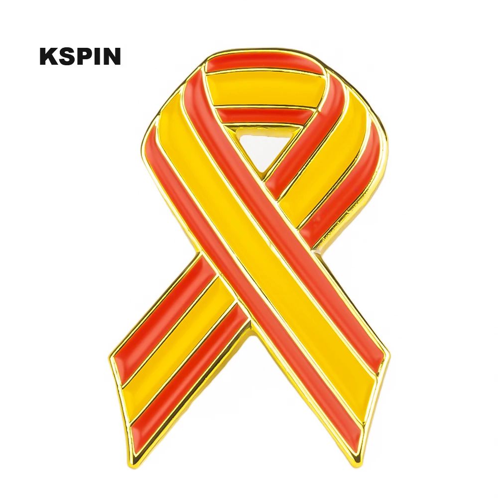 

Spain Ribbon Metal Badge Lapel Pins Brooch Jewelry Rozet in Badges Pin XY0383