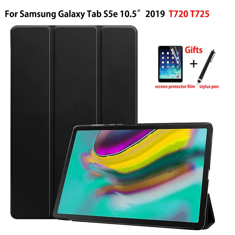 Ультратонкий чехол для samsung galaxy tab S5e 10,5 SM-T720 SM-T725 T720 Smart Cover Funda из искусственной кожи с подставкой+ пленка+ стилус