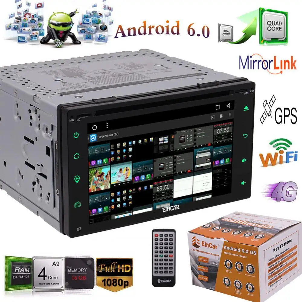 6 2 Double 2Din Android 6 0 Car DVD Player font b Radio b font Stereo