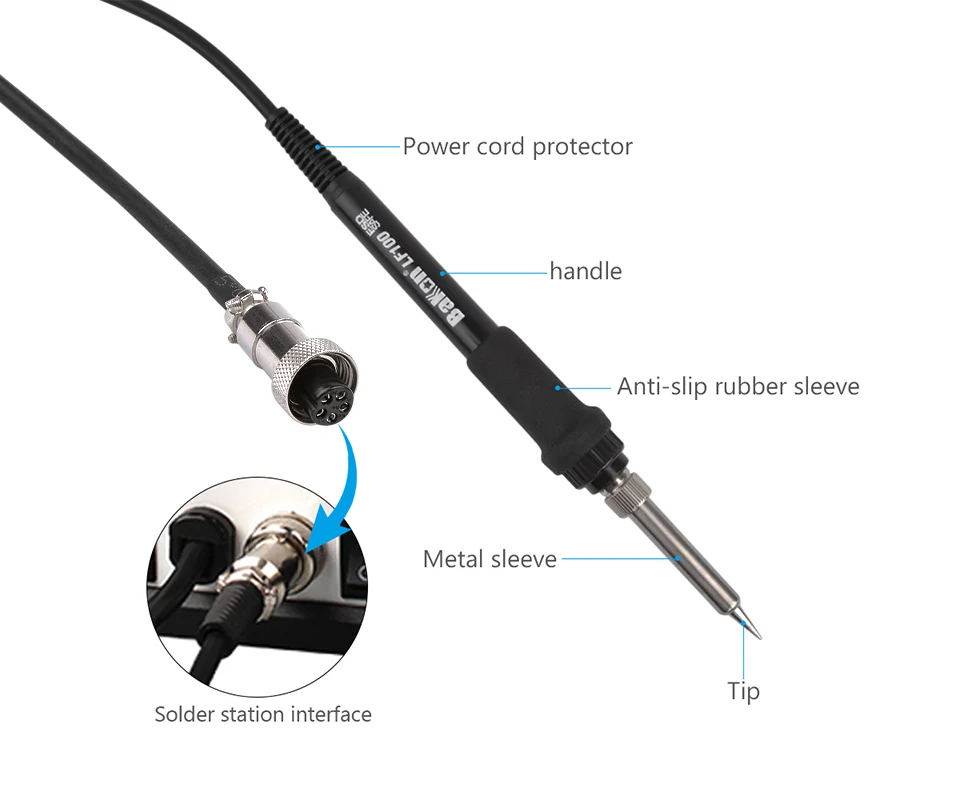 BAKON LF100 паяльник высокотемпературный Электрический паяльник ручка для высокочастотной паяльной станции BK1000
