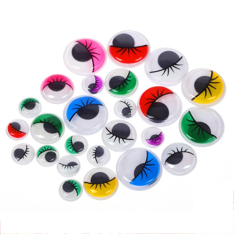 50pcslot Adhesive Active Eyes Colored Creative Hand-made DIY Craft Supplies Eyelashes Eyeball Stickers Clay Accessories (6)