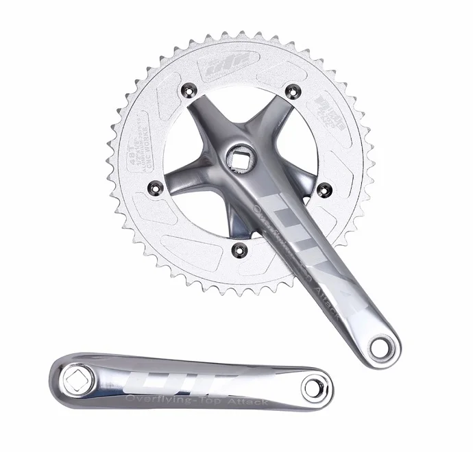 Односкоростной велосипед Crankset Chainwheel 170 мм Crank Arms 130 BCD Chainwheel 48 T Fixie Crankset для односкоростной велосипед, фиксированная Gea - Цвет: Silver