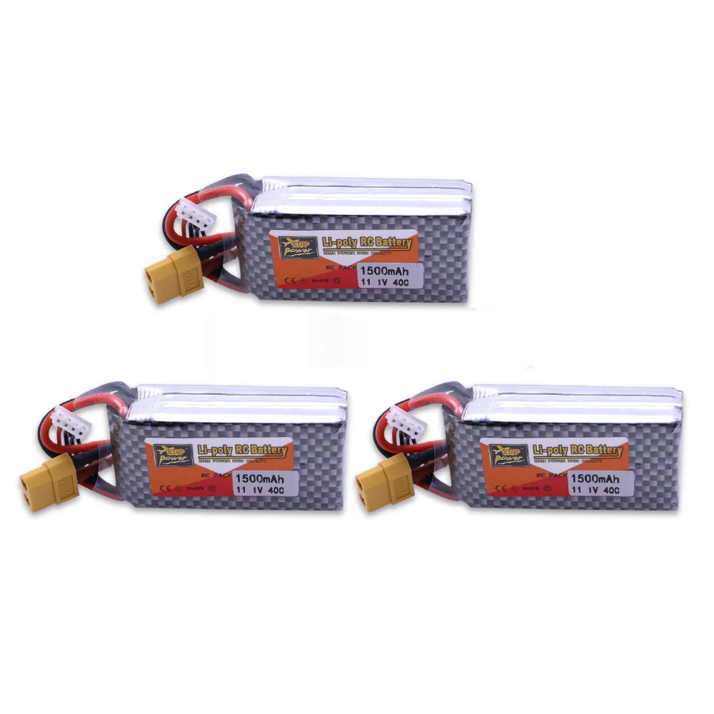 

3pcs 11.1 V 1500 Mah 3S 40C XT60/T Plug Original Power Lithium LiPo Battery Set For RC Car Airplane Drop Free Shipping
