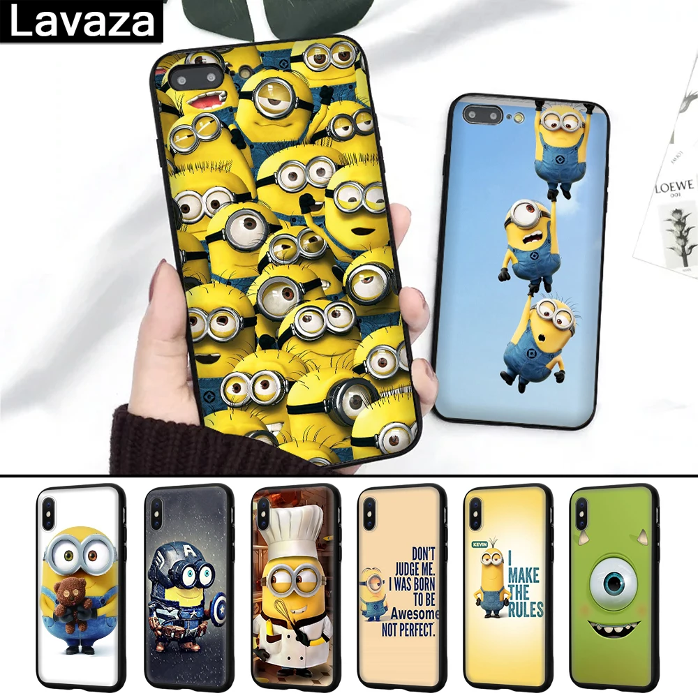 

Lavaza Mike Wazowski minions banana Silicone Case for iPhone 5 5S 6 6S 7 8 Plus X XR XS Max