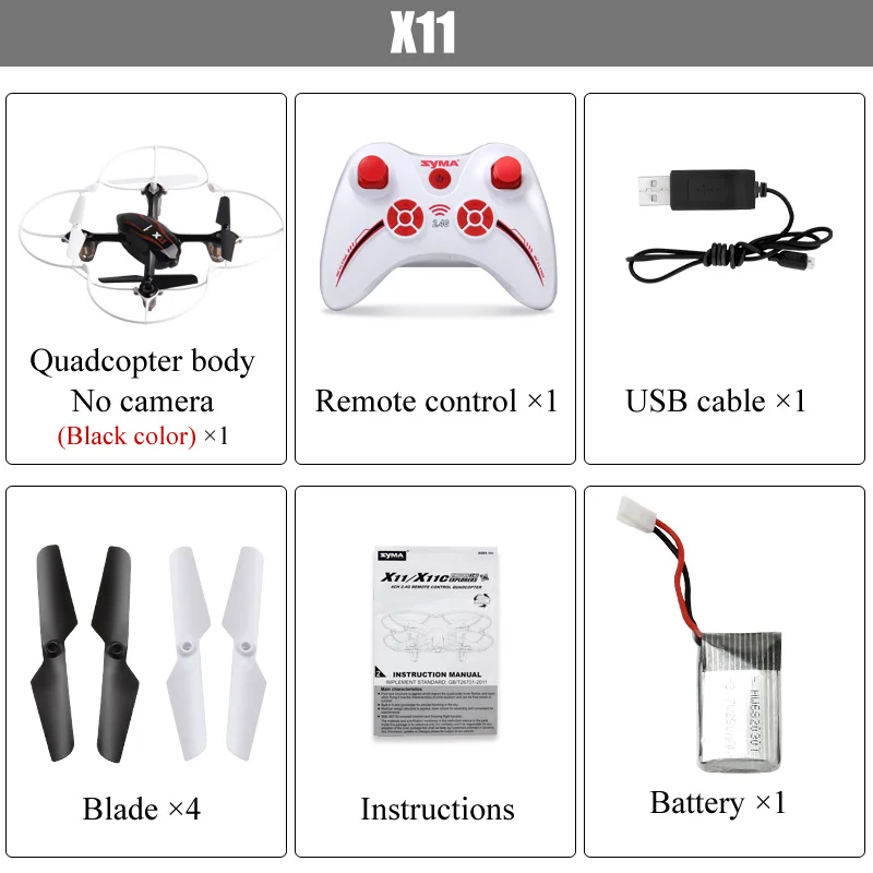 Syma X11 мини Дрон с 2 4G 4CH 6 Axis Gyro RC Квадрокоптер светодиодный свет 3D клапаном