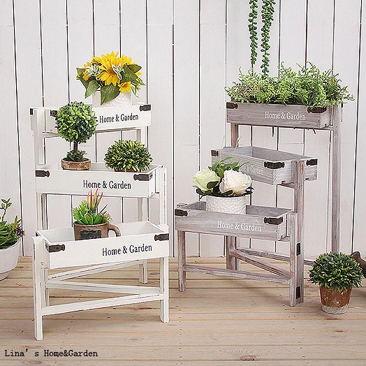 Home And Garden Indoor 3 Tier Folding Small Antique Wooden Plant Home And Garden Indoor 3 Tier Folding