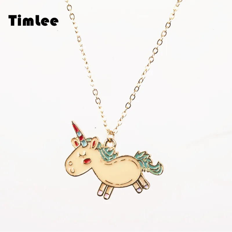 

Timlee N056 Free shipping Cartoon Animals Unicorn Cute Necklaces Fashion Jewelry Wholesale