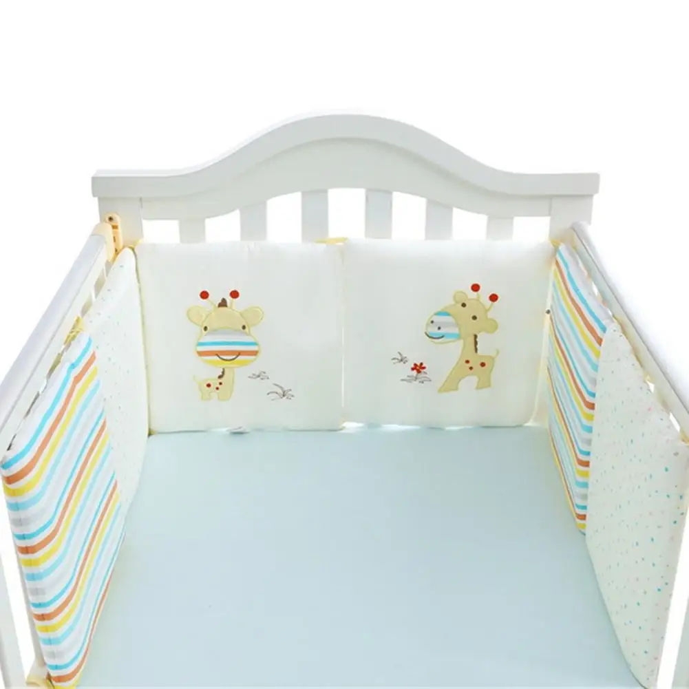 6 шт./компл. 30*30 см хлопок детская кроватка кровать бампер забор Жираф узор