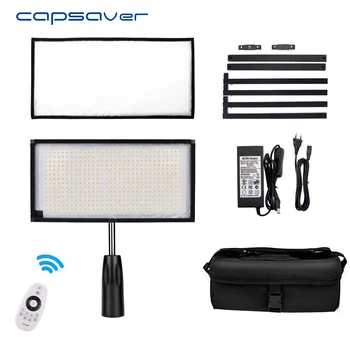 

capsave 30*60cm LED Video Light Bi-color 3200K-5500K 48W 384 LEDs Flexible Photography Lighting Studio Lamp Panel Remote Control