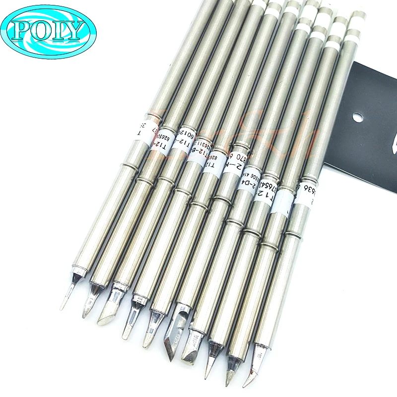 

10PCS/LOT T12 Series Solder Iron Tips For Hakko Soldering Rework Station FX-951 FX-952