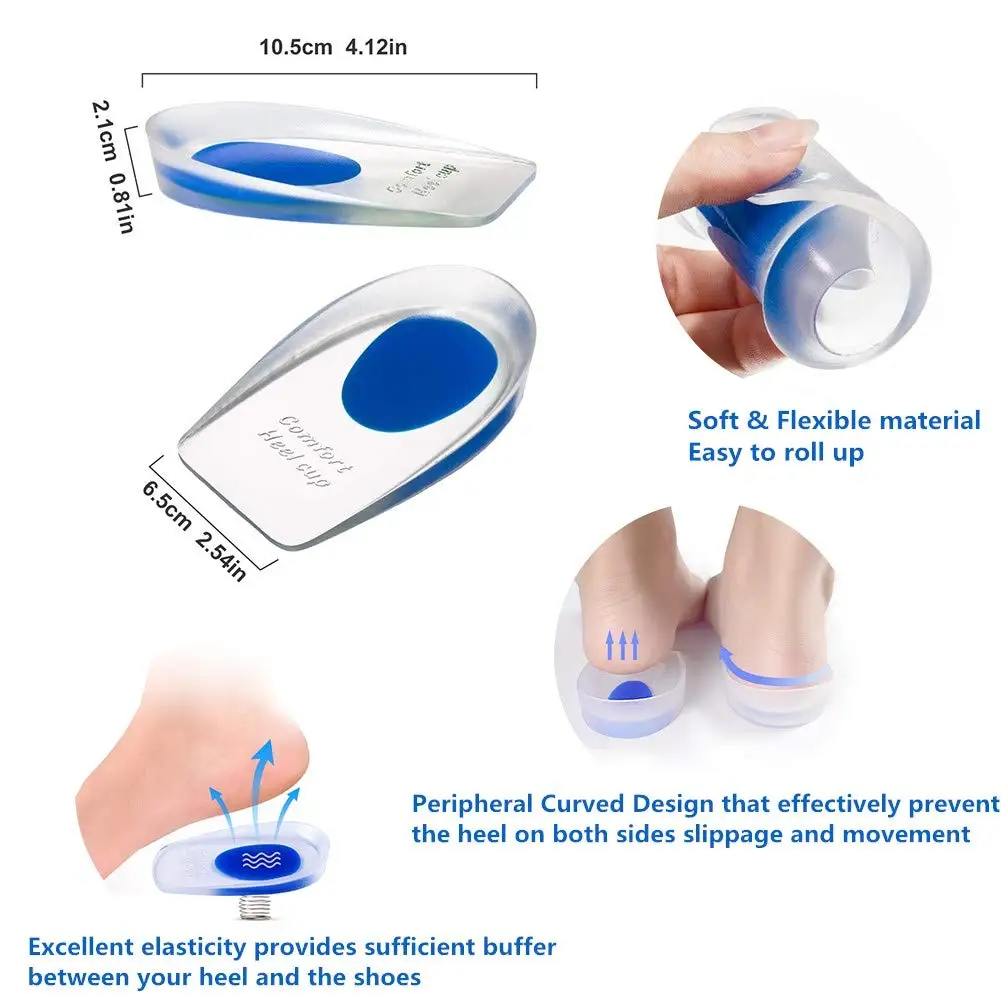 Силиконовые гелевые чашечки для обуви, вставки из силикагеля, стельки для подошвенного фасциита, костные шпоры, облегчение боли, боль и уход за ногами