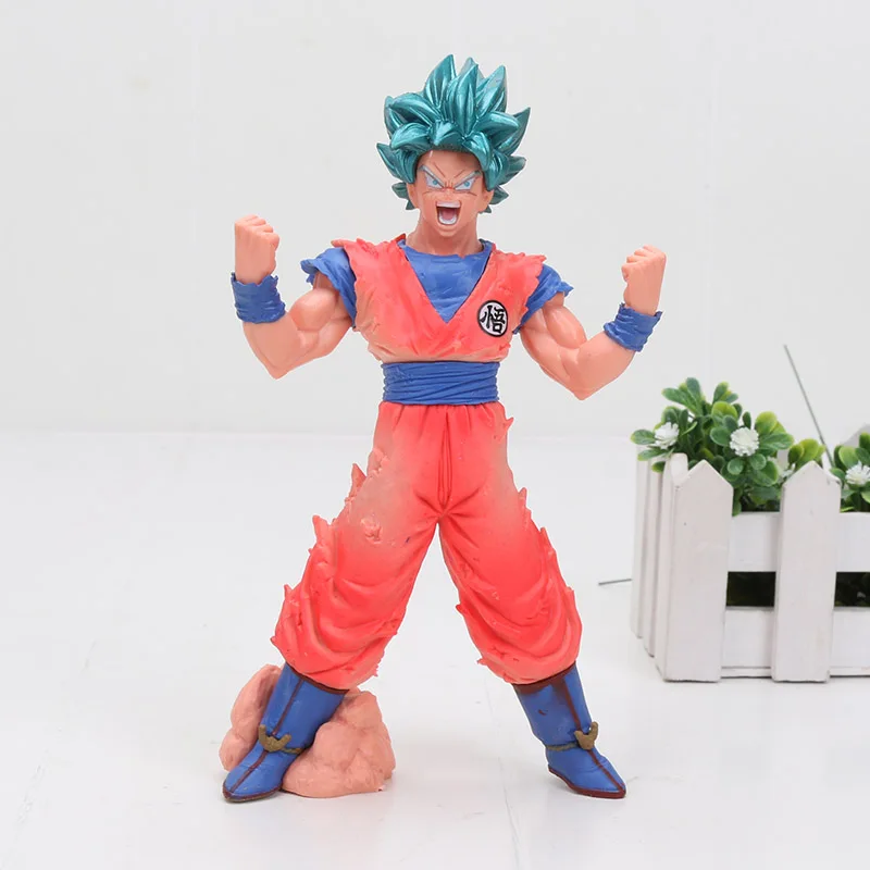 

anime Son Goku BOS blood of saiyans super saiyan god super saiyan goku vegata Dragon ball super figure blue hair Gokou toy