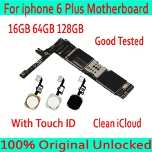 Материнская плата для iPhone 6 plus без сенсорного идентификатора/с сенсорным Идентификатором, оригинальная разблокированная материнская плата для iPhone 6 plus 16 Гб/64 Гб/128 ГБ