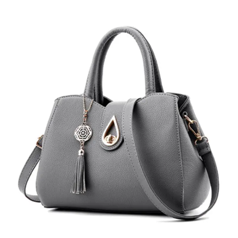 dark grey handbag Женская сумка с кисточками высокого качества из искусственной кожи Сумка через плечо сумка-тоут сумки короткая женская сумка через плечо женские сумки для женщин A10290 - Цвет: dark grey handbag