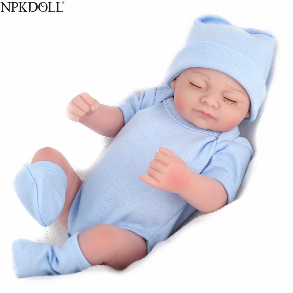 NPKDOLL Boneca Reborn Dolls baby toys Full Vinyl for Silicone 11inch 28cm Silicone Reborn Babies Closed Eyes Boy For Gift