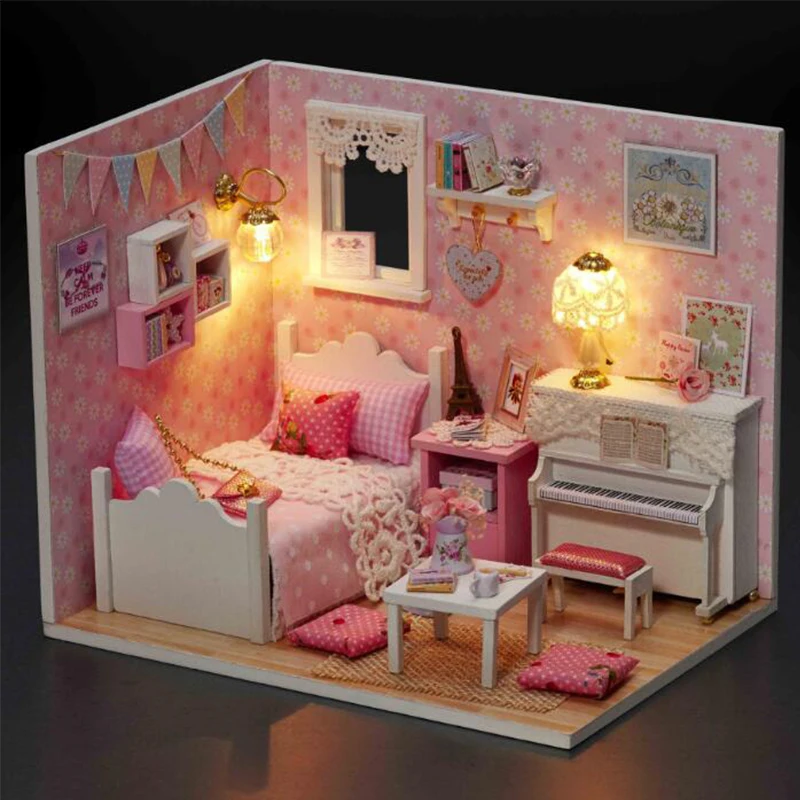 YunNaSi DIY деревянный миниатюрный кукольный домик casinha de boneca Miniatura модель пазла
