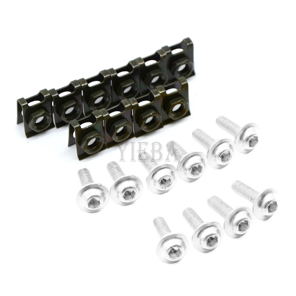 10 pcs CNC Motorcycle Aluminum 6mm Fairing Bolts Spire Speed Fastener Clips Screw Spring Nuts For  RC 390 125 125 SX 125 EXC