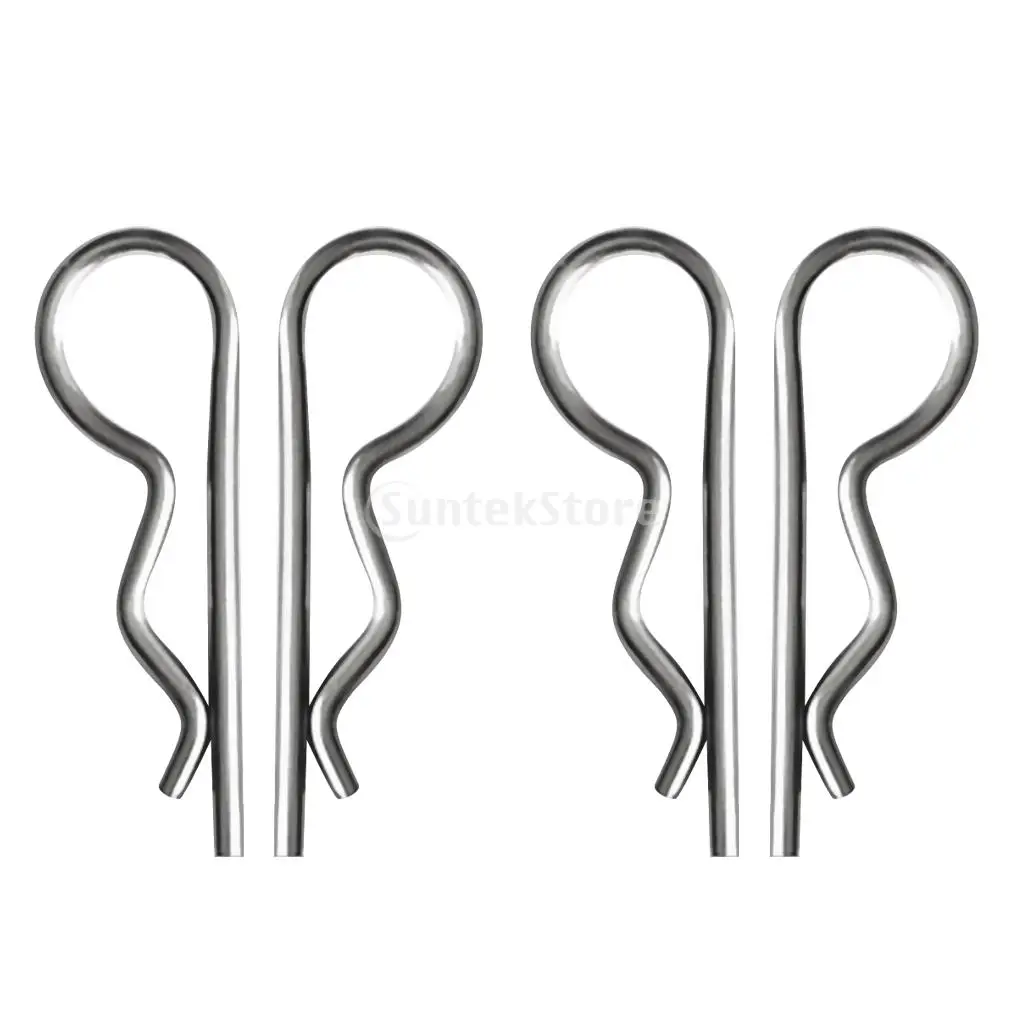 MagiDeal Marine Stainless Steel R Retaining Clip Spring Cotter Pin 5x103mm*4 4x80mm*4 