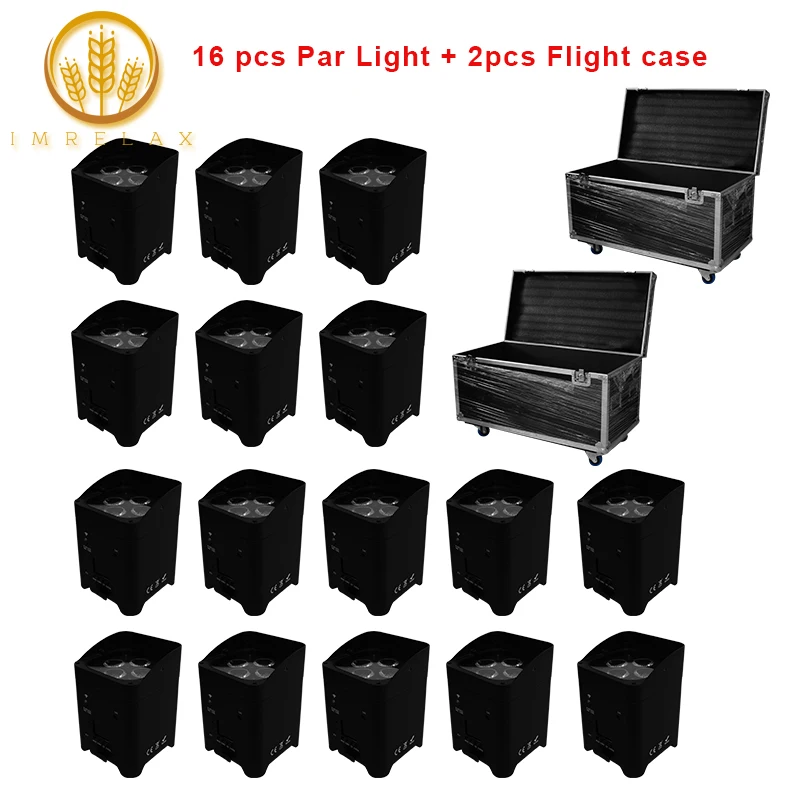 IMRELAX 16 шт. 4*18 Вт RGBWA + UV светодиодный светильник с чехлом DMX беспроводной