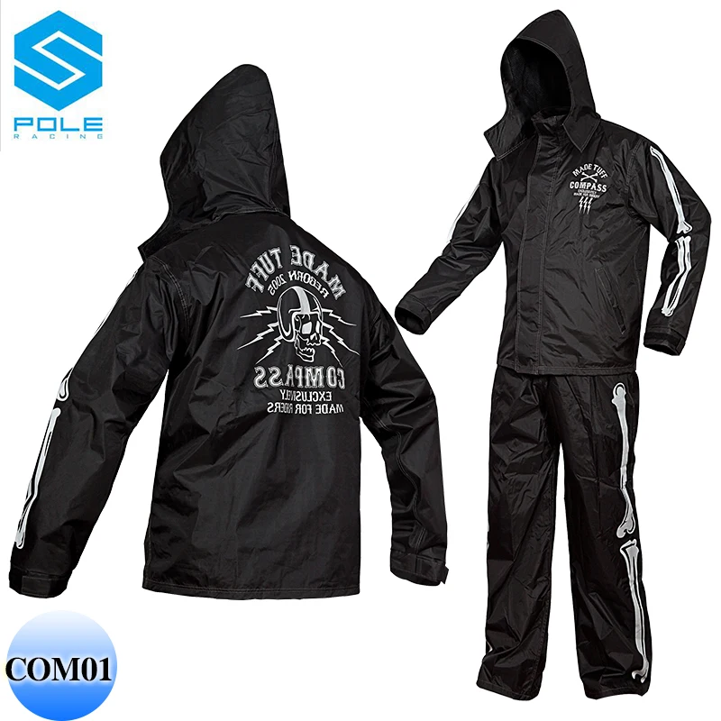 

Fashion Outdoor sports Wind-resistant jacket men waterproof rain coat suit wear-resisting motorcycle raincoat, skull com01