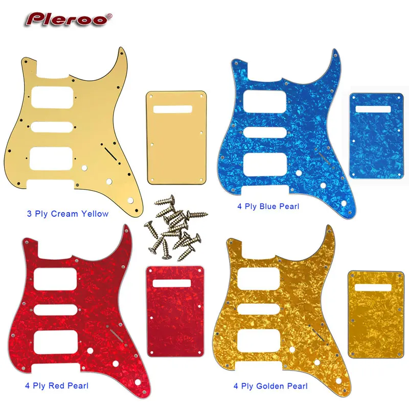 Pleroo Quality Guitar Pickguard -For US 11 Screw Holes Start St Single Humbucker HSH Scratch Plate &amp Back | Спорт и развлечения