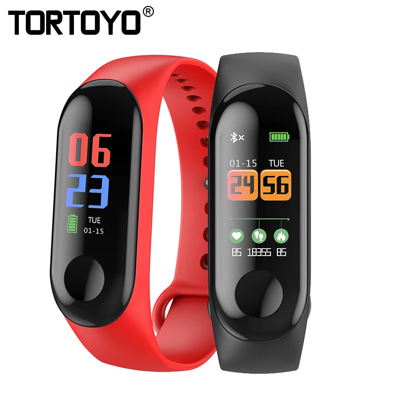 

M3C Smart Wristband Bracelet OLED Color Screen Heart Rate Blood Pressure Oxygen Monitor Smartband for iOS Android PK Mi Band 3