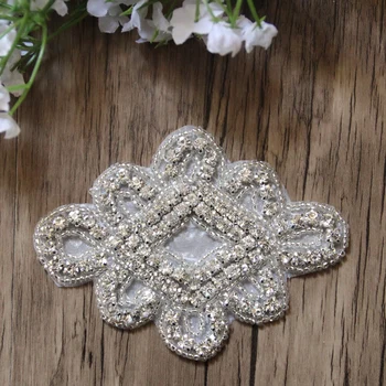 

Free Shipping Wholesale 10 pcs/lot 3.8'' Rhinestone Applique for Wedding Gown Bridal Sash Evening Wear LSAP073003
