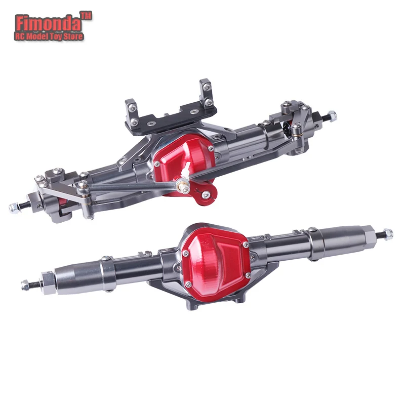 

Fimonda for 1/10 RC Car SCX10 Full Alloy Front And Rear Axle Driveshafts Steering Linkage Set For RC Crawler AXIAL RC4WD D90