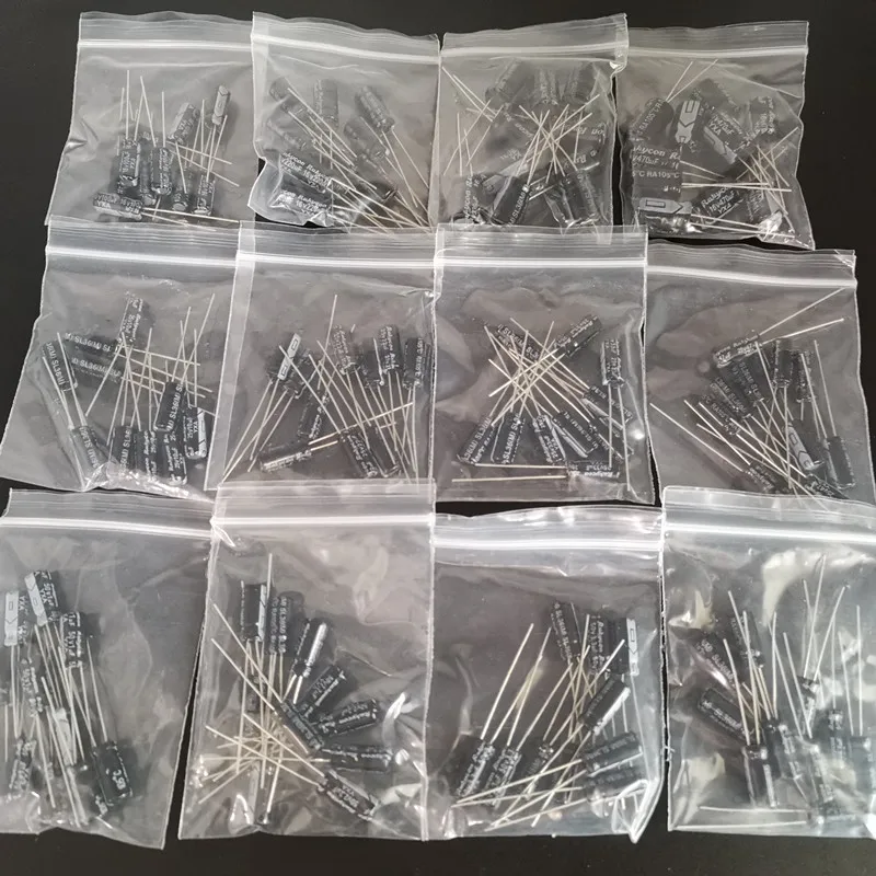 

120pcs 12 value kit 1uF-470uF Electrolytic Capacitor assortment set 1UF 2.2UF 3.3UF 4.7UF 10UF 22UF 33UF 47UF 100UF 220UF 470UF