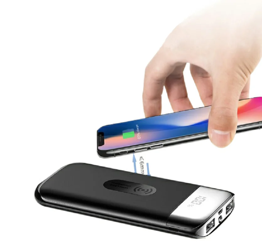 

30000mah Power Bank External Battery Bank Built-in Wireless Charger Powerbank Portable QI Wireless Charger for iPhone X Max 7 8