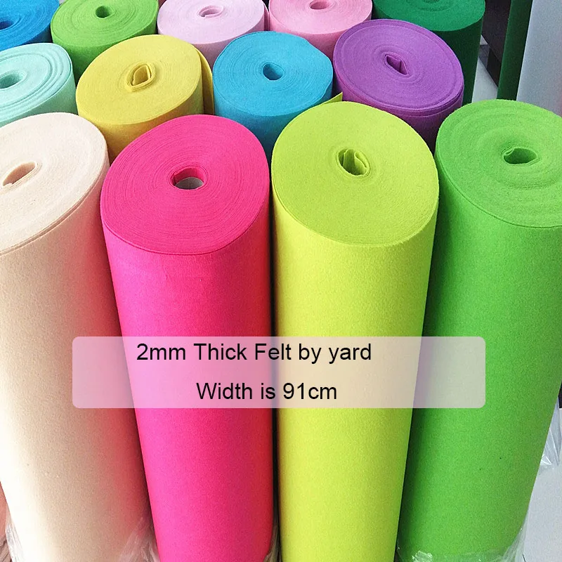 

2mm Thick Felt Fabric Handmade DIY Non-Woven Cloth Felts,Feltro Polyester Fabrics Soundproof shockproof Material by yard
