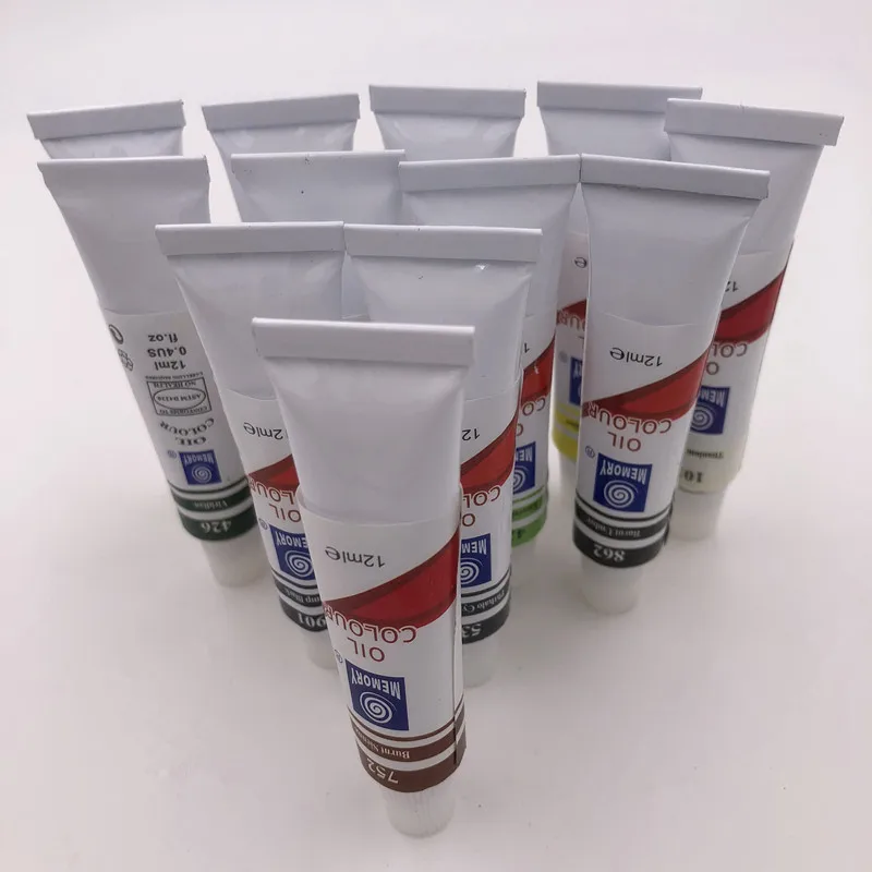 Professional Brand Oil Paint 12 ML 12 Colors Set Canvas Pigment Art Supplies Acrylic Paints Each Tube Drawing