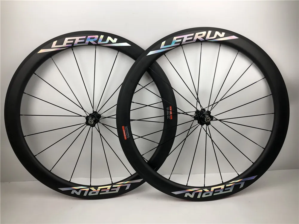 

700C U Shape Full Carbon Fiber Bike Wheelset 38mm 50mm Clincher 25mm Width Rims Carbon Road Bicycle Front and Rear Wheels