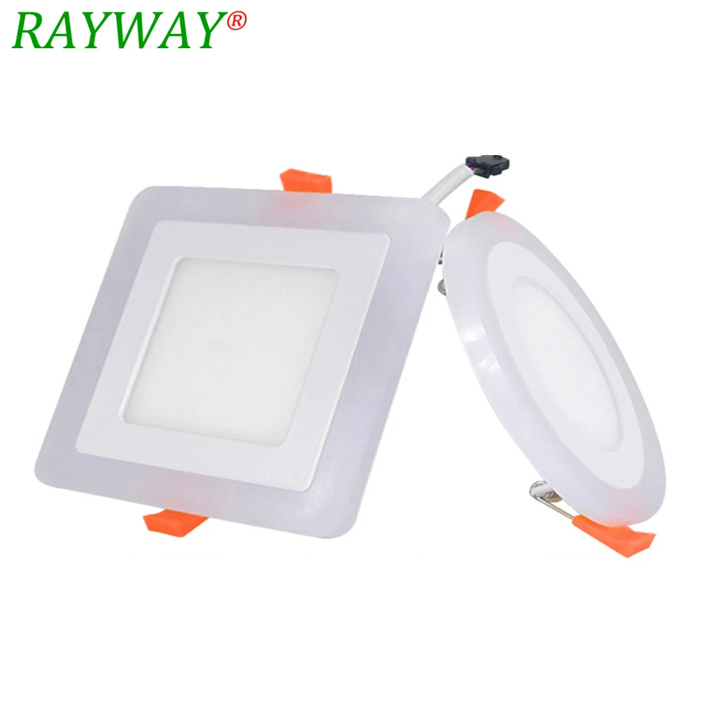 

New blue+white LED Panel Downlight 5W 9W 16W 24W 3 Model LED Lamp double color Panel Light AC85-265V Recessed Indoor Lights