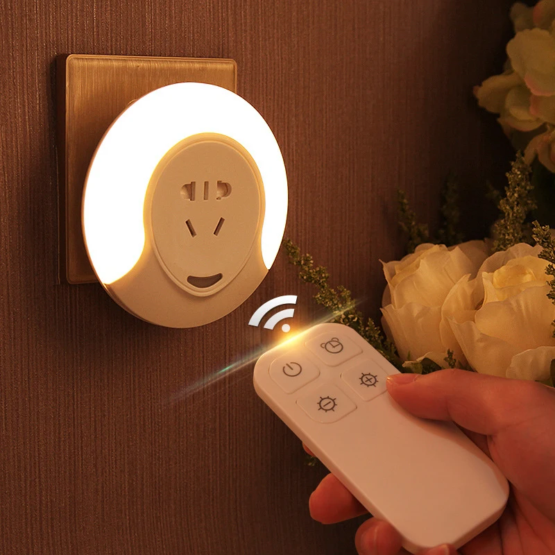 

Remote Control RC LED Night Light Creative 5-Hole Socket 2 in 1 110V 220V Multifunctional Jack Charging Energy Saving Lighting