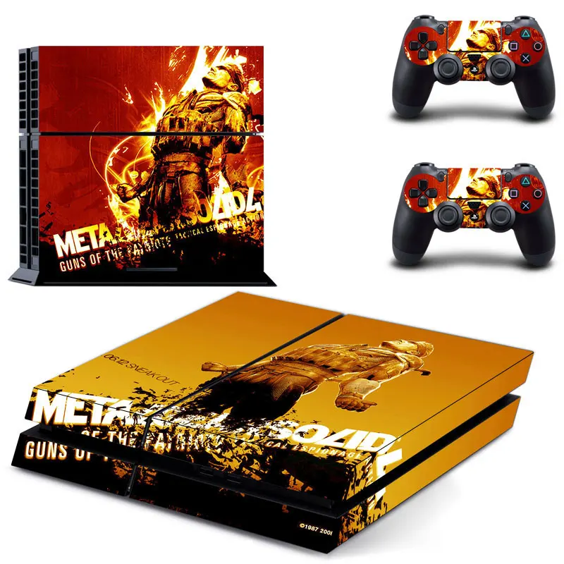 PS4 наклейка кожи Стикеры металла Шестерни Твердые V для Playstation 4 консоли + 2 Пульты ДУ для игровых приставок кожи таблички