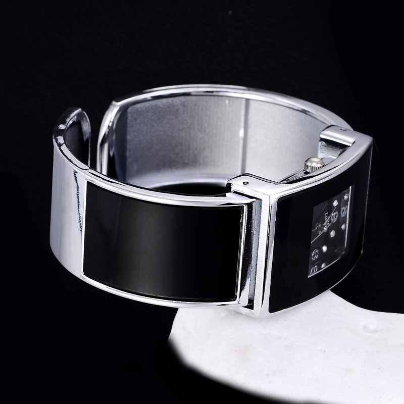 Xinhua модные белые черные часы женские браслет из нержавеющей стали Роскошные прямоугольные кварцевые часы Relogios Feminino