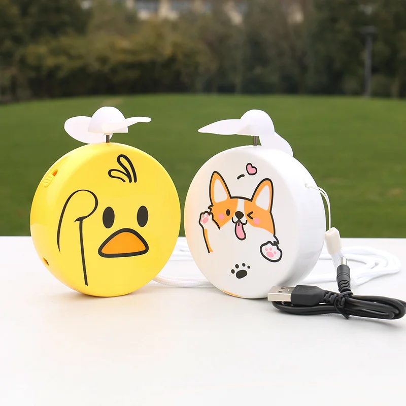 

Mini Handheld Fan Portable Cartoon Pig Multifunction USB Rechargeable Cooling Outdoor Small Fan