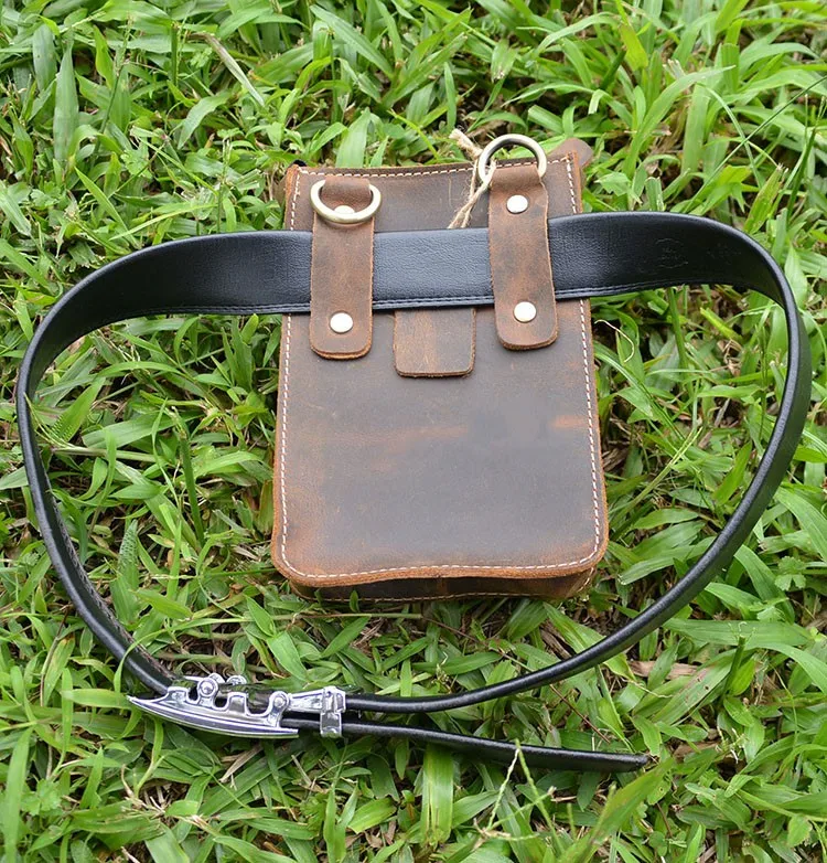 Мужская сумка-кобура из натуральной кожи, поясная сумка из натуральной кожи с карманом для телефона и кошелька, кожаные поясные сумки crazy horse, 2 цвета