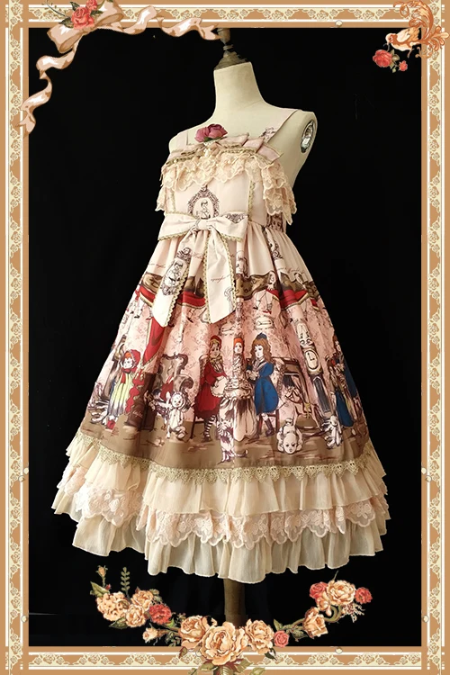 Детская кукла дом~ Печатный Сладкий рукавов JSK платье Инфанта~ предзаказ