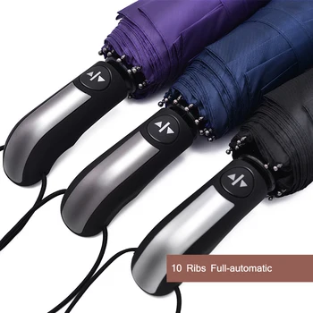 

2020 Big Business Umbrellas Rain Women Man Full-Automatic parasol 10 Ribs Man Folding Umbrella Male Big paraguas plegable