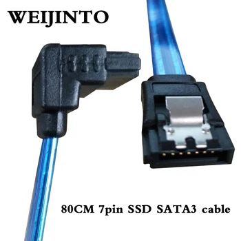 

WEIJINTO SATA 3.0 III 6Gb/s 80cm Hard Disk Drive Straight 90 Degree Right Angle Cables