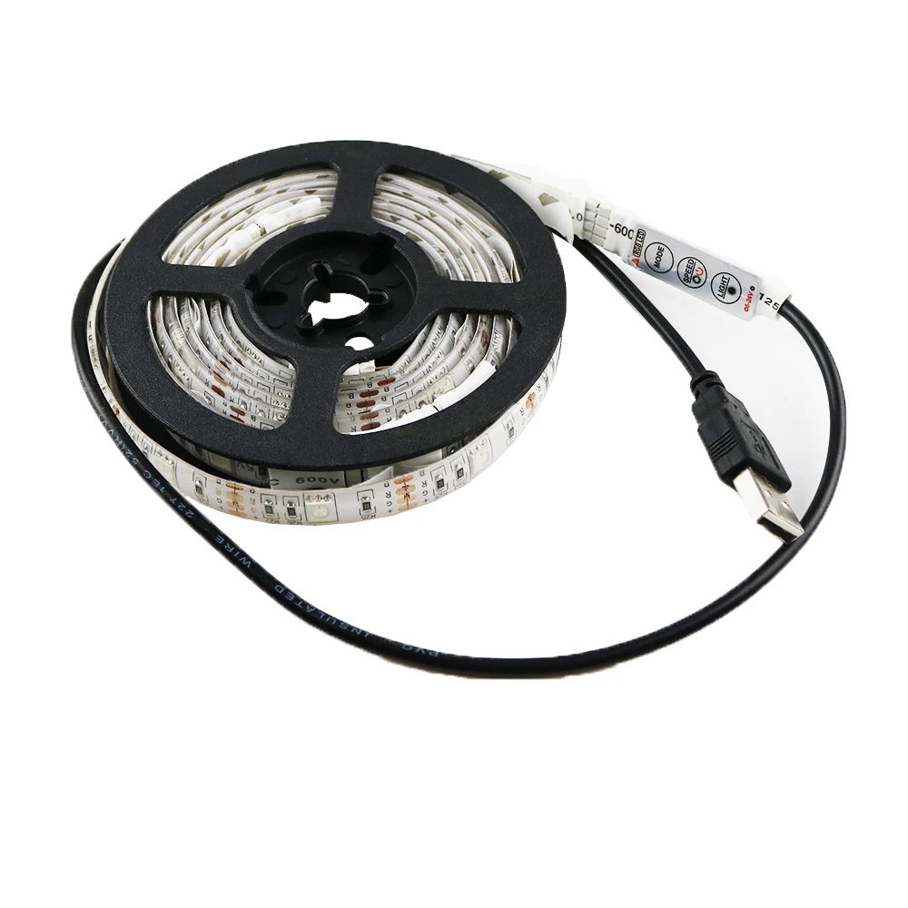 150 см 5050 USB RGB Светодиодная лента + 3 клавиши Contoller 45 светодиодов 5 в домашний ТВ фон