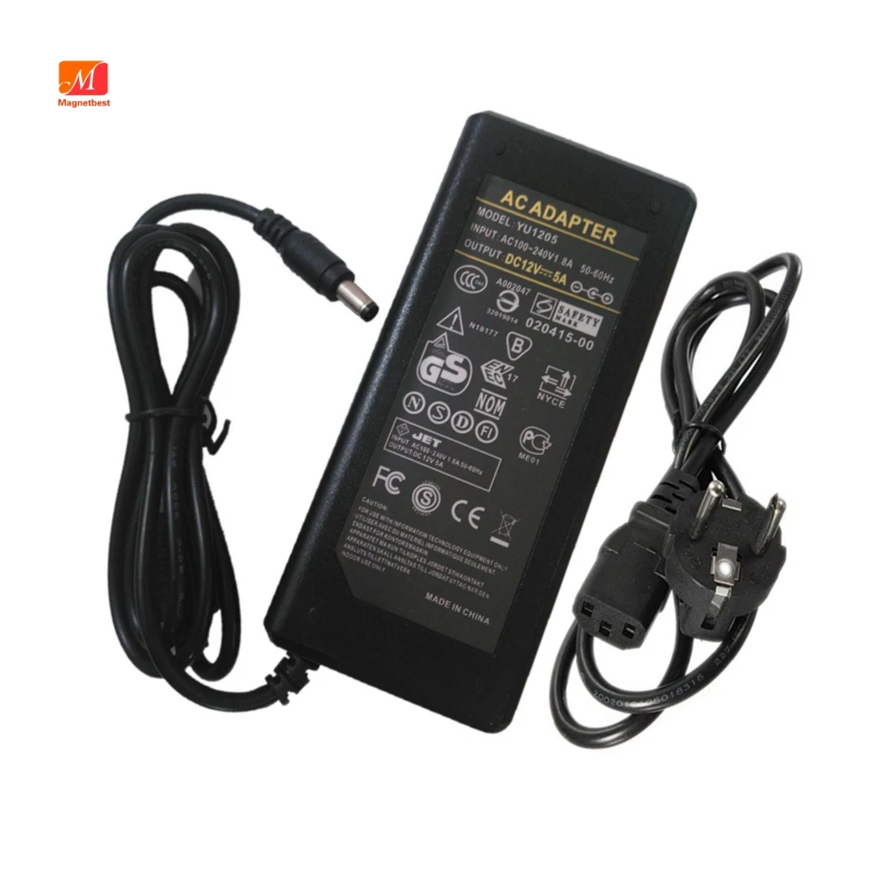 

LCD AC Power Supply Adapter DC 12 Volt 5 Amp ( 12V 5A ) LCD Monitor Laptop 60W Power Supply Charger