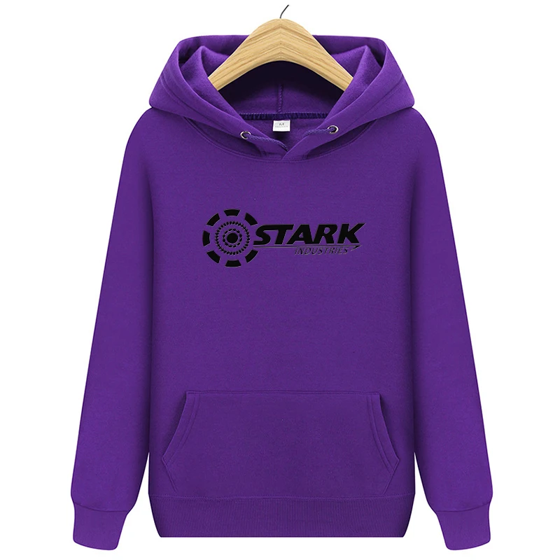 Новые Брендовые мужские толстовки STARK INDUSTRIES, зимние модные толстовки Kpop для мужчин и женщин, повседневные свободные толстовки Harajuku - Цвет: HW0173purple2