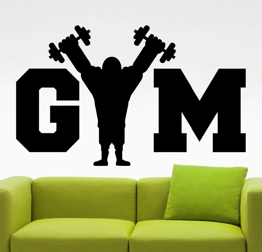 Gym Wall Decal Fitness Wall Stickers Sports Room Design Fitness Center