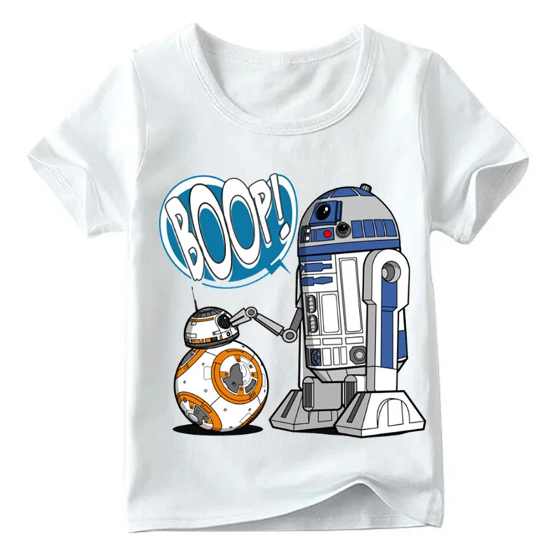 Забавная футболка с R2-D2 «Звездные войны» и BB-8 для маленьких мальчиков и девочек летние детские топы с короткими рукавами, детская повседневная одежда HKP5193