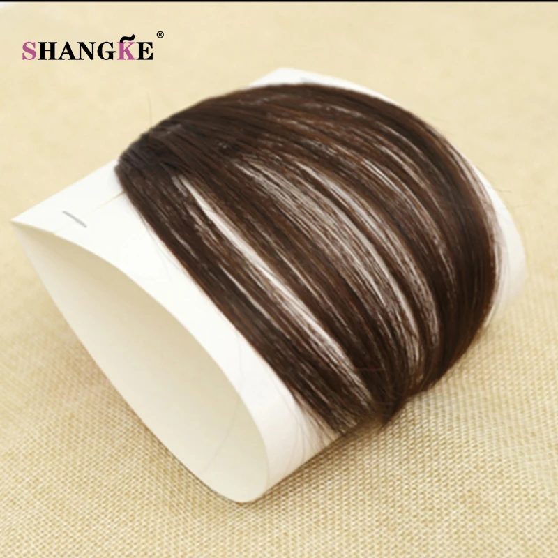 SHANGKE Short Synthetic Bangs Heat Resistant Synthetic Hair Women Natural Short Fake Hair Bangs Women Hair Pieces