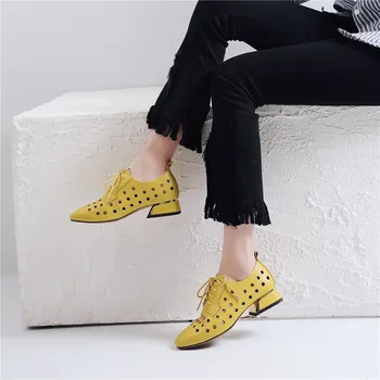 

Dilalula British Women Pumps Low Heel Summer Autumn Lace Up Hollow Pumps Casual Low Heels Shoes Woman