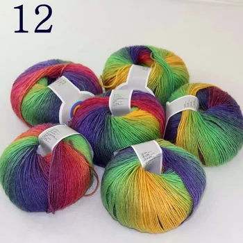 

Sale Soft 6X50gr ballCashmere Wool Colorful Rainbow Wrap Shawl DIY Hand Knit Yarn Red Yellow Purple Green 524-12-6